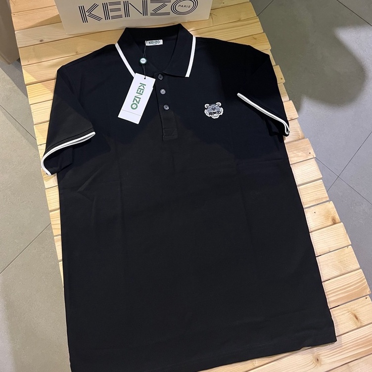 Áo polo Kenzo Basic logo mặt thêu viền cổ tay bản LA
