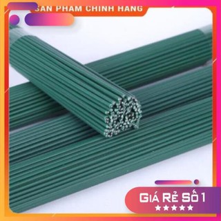 Que làm hoa 80cm Que kẽm bọc nhựa xanh 80cm làm thân hoa giả, hoa giấy nhún hoa sáp
