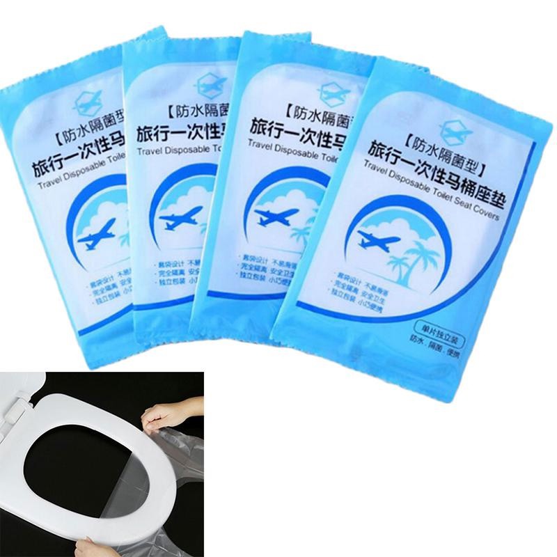 Combo 10 Miếng nilon lót bồn cầu đi du lịch dùng 1 lần không thấm nước, giấy lót bồn cầu toilet vệ sinh