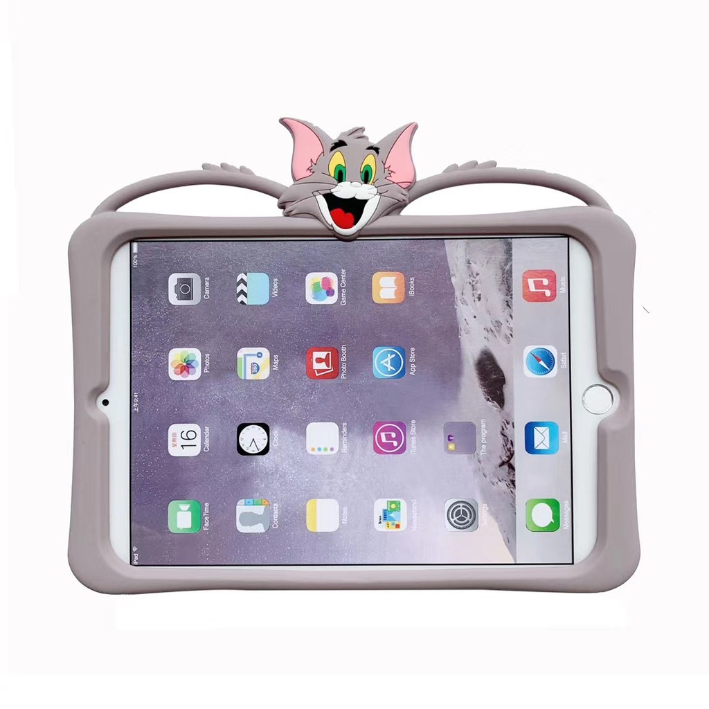 Cute TOM&jerry  Ốp máy tính bảng silicon hìn Tom & Jerry chống rơi vỡ giá đỡ 2020 iPad Pro/ Air 1/ Air2/ iPad2/ 3/ 4/ Mini 5 Huawei M7 | BigBuy360 - bigbuy360.vn