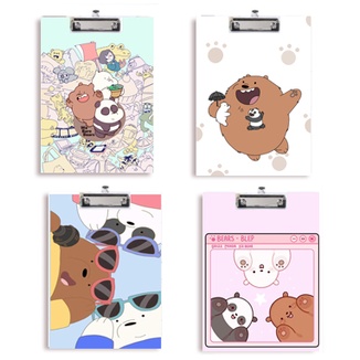 kẹp tài liệu bìa cứng ba anh em gấu KTLG37 dễ thương bare bears cute size A4 hoạt hình