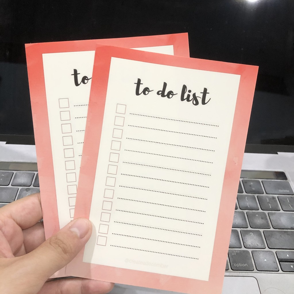 Tấm sticker ghi chú -  Sticker Todo list/Checklist dán sổ, bàn học, bàn làm việc, kính, tủ, góc học tập..v.v..