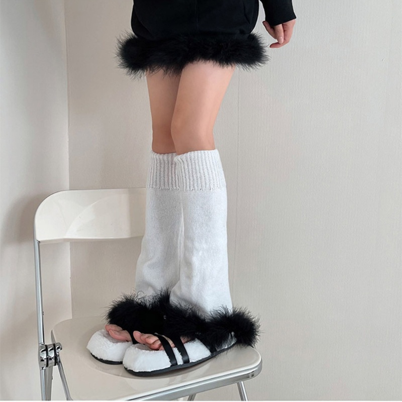 Tất Dệt Kim Dài Qua Gối Màu Sắc Đơn Giản Giữ Ấm Cho Nữ