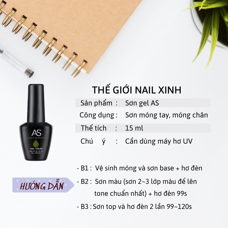 Sơn thạch sơn gel AS tone màu thạch trong mã AG 15ml