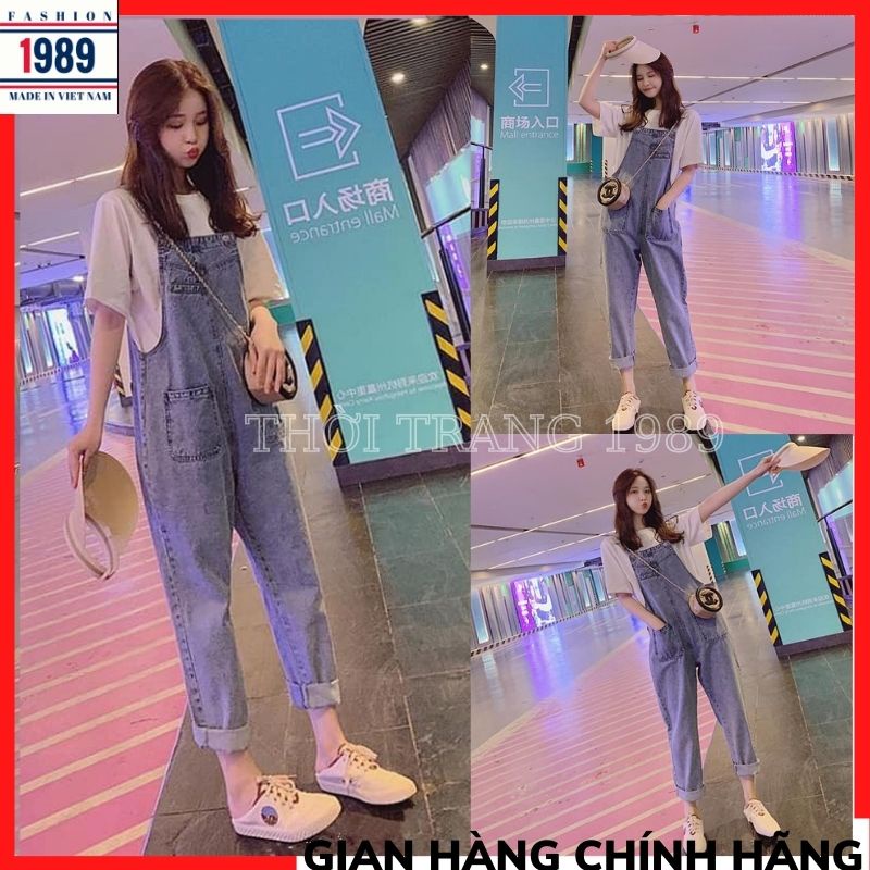 Yếm quần dài nữ ,yếm bò jean nữ phong cách hàn quốc nữ ulzzang ,THỜI TRANG 1989