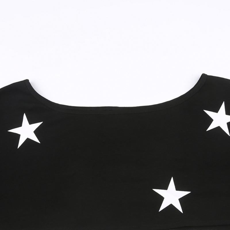 Xiangbao Áo Crop Top Chui Đầu Tay Dài Oversized Hình Ngôi Sao Mùa Thu Cho Nữ