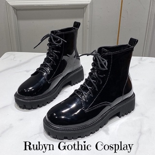 [Sẵn]🔥Giày Boots Cổ Lửng Basic ( Đen Bóng, Đen Nhám ) Size 35 - 40 C1