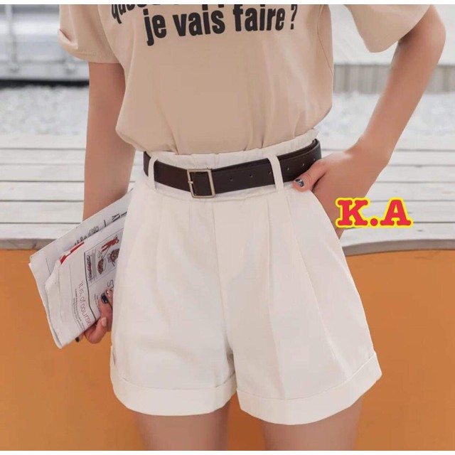 Quần short đùi nữ chất kaki mềm mịn gập gấu cá tính | BigBuy360 - bigbuy360.vn