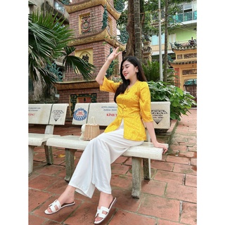 Set Bộ Bà Ba Cổ Tim