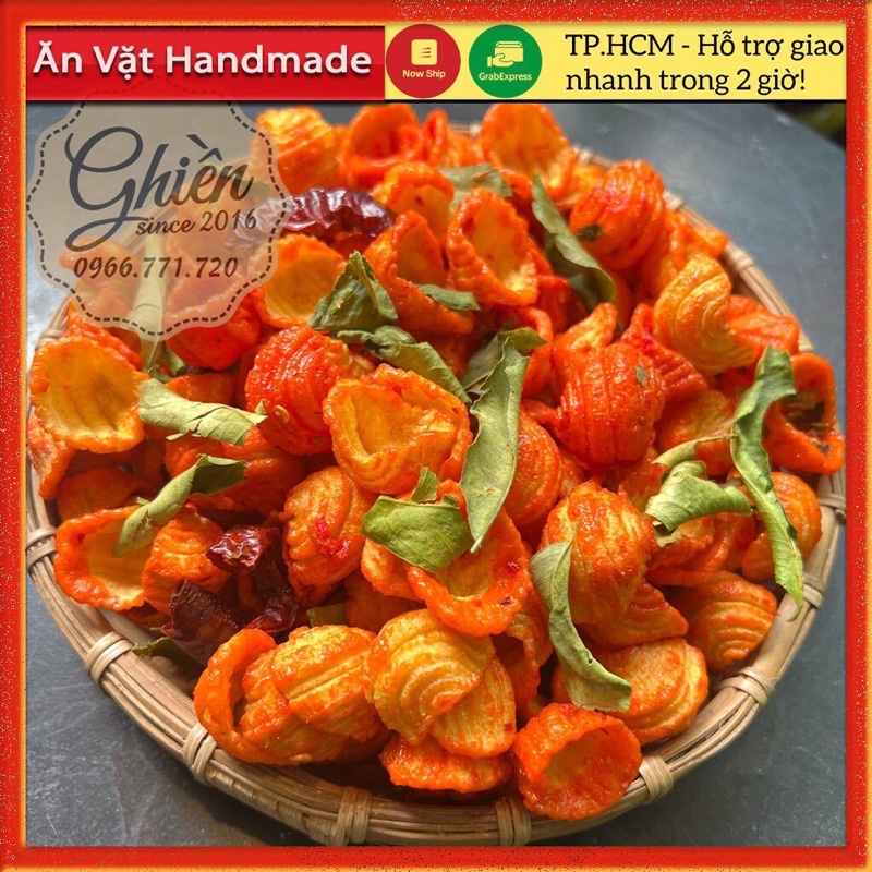 Sò bò lá chanh giòn thơm hộp 350g, Đồ ăn vặt Sài Gòn