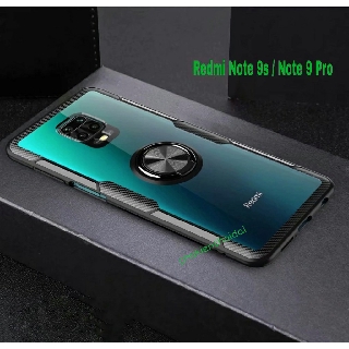 Ốp lưng Xiaomi Redmi Note 9s / Note 9 Pro chống sốc Giá đỡ Iring lưng trong viền màu chống ố vàng 1