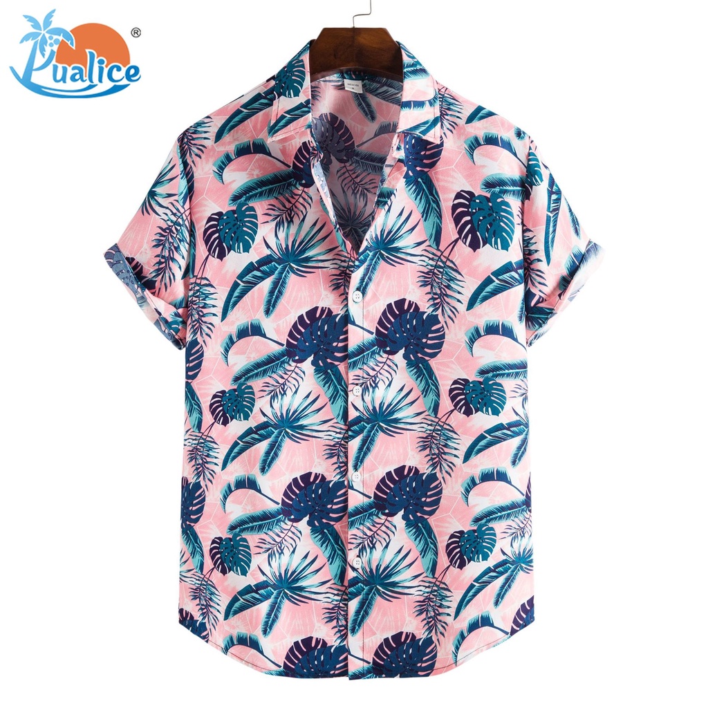 Áo sơ mi tay ngắn in họa tiết thời trang cá tính dành cho nam 2021