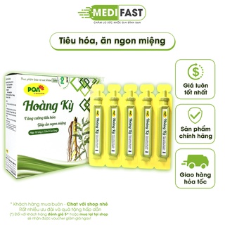 PQA Hoàng Kỳ - Bổ khí, dưỡng huyết - Tăng cường tiêu hóa, giúp ăn ngon miệng - Hộp 10 ống