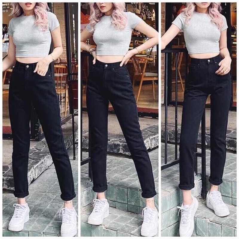 [HOT TREND] Quần momjean nữ chất jean mềm co giãn thoải mái lưng cao trên rốn tôn dáng dễ phối đồ (HÌNH THẬT) | BigBuy360 - bigbuy360.vn