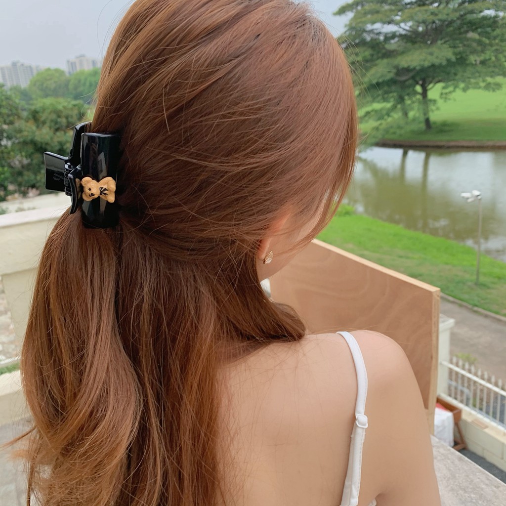 Kẹp tóc càng cua Hàn Quốc họa tiết gấu xinh xắn cho nữ