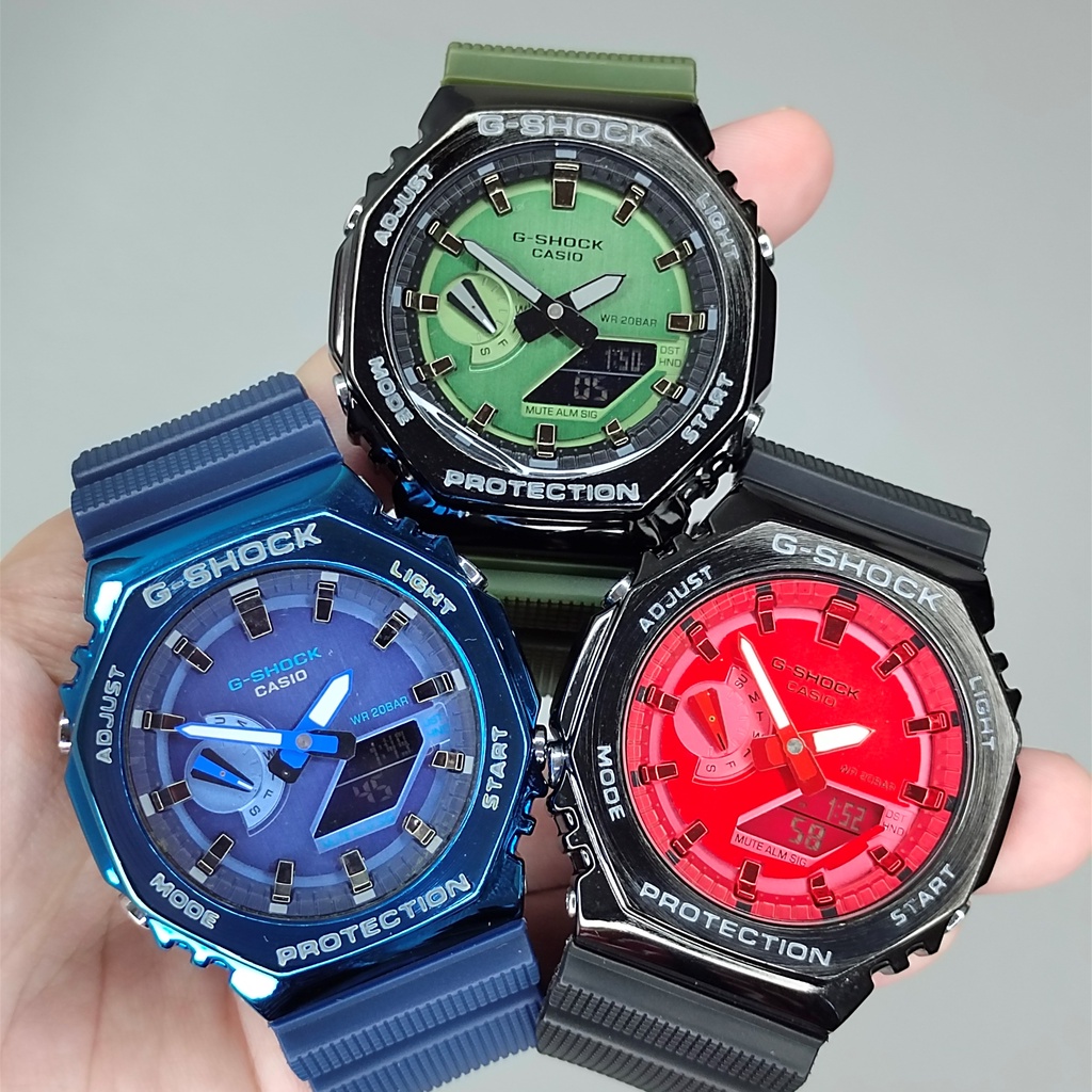 GM-2100 Đồng hồ thể thao dòng thép không gỉ Bezel Classic Gm2100 Dây đeo đồng hồ nhựa bằng thép khôn
