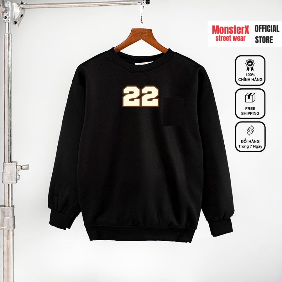 Áo dài tay trơn NỈ BÔNG Unisex Monster X Street Bowling Sweater Ulzzang cặp đôi nam nữ form rộng oversize Hàn Quốc
