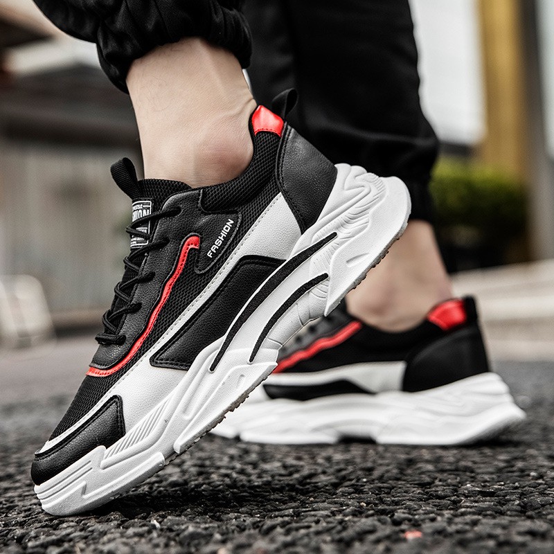 Giày Thể Thao Cổ Thấp Phối Lưới Thoáng Khí Hàng Mới Dành Cho Nam 2021 | BigBuy360 - bigbuy360.vn