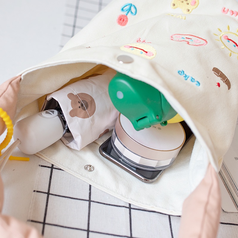 Túi xách ENVIROSAX bằng canvas thêu họa tiết đẹp mắt dùng đựng hộp cơm trưa