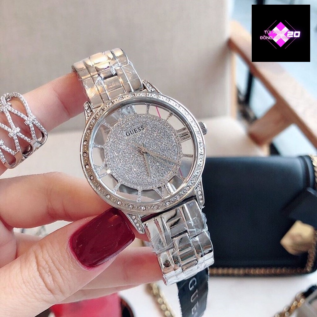 ( Sẵn 3 màu ) Đồng Hồ Nữ Guess Crystals Steel #W1013 case 38mm. 3atm