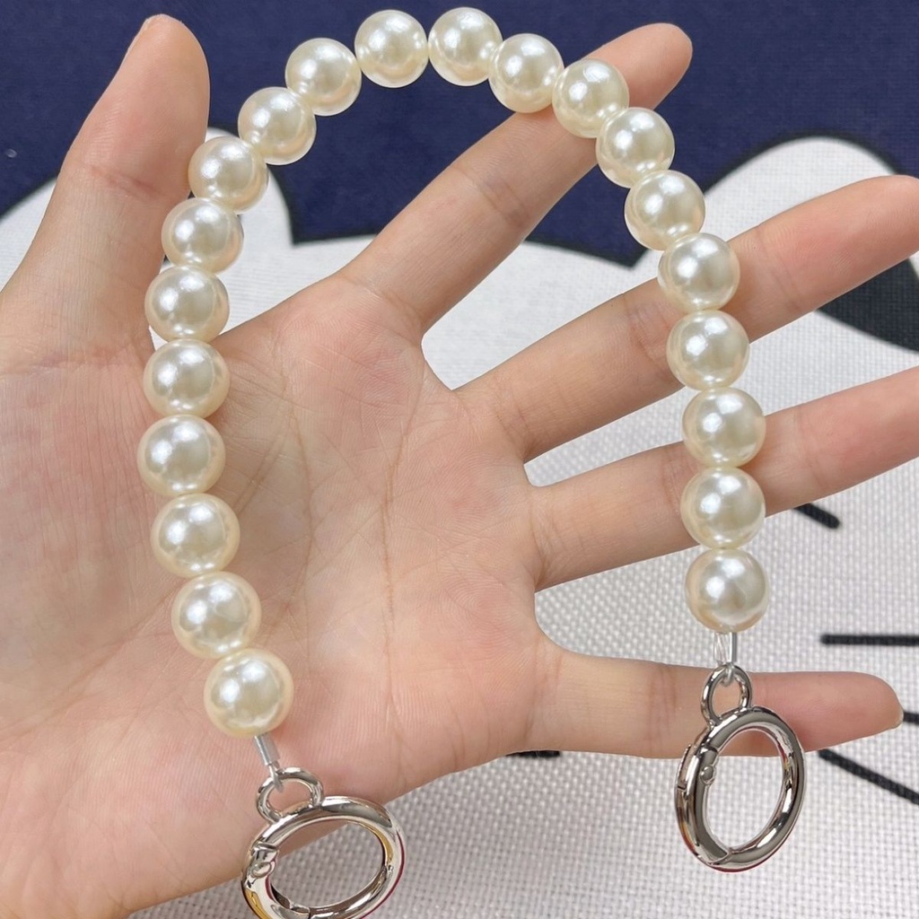 [Giao Hàng Nhanh] Phụ Kiện Hạt Ngọc Trai Trang Trí Túi Xách Nữ Dây Xích Ngắn V