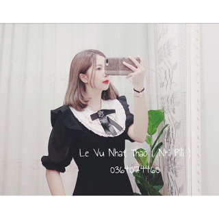 Đầm tiểu thư phối tay voan lụa