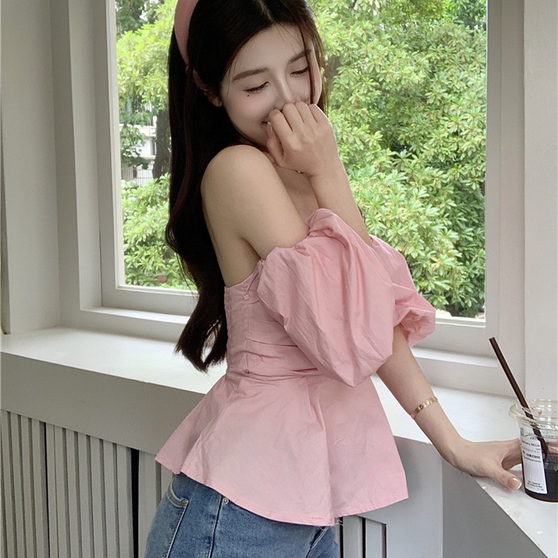 Áo Nữ Trễ Vai Ngắn Tay Thời Trang Quyến Rũ