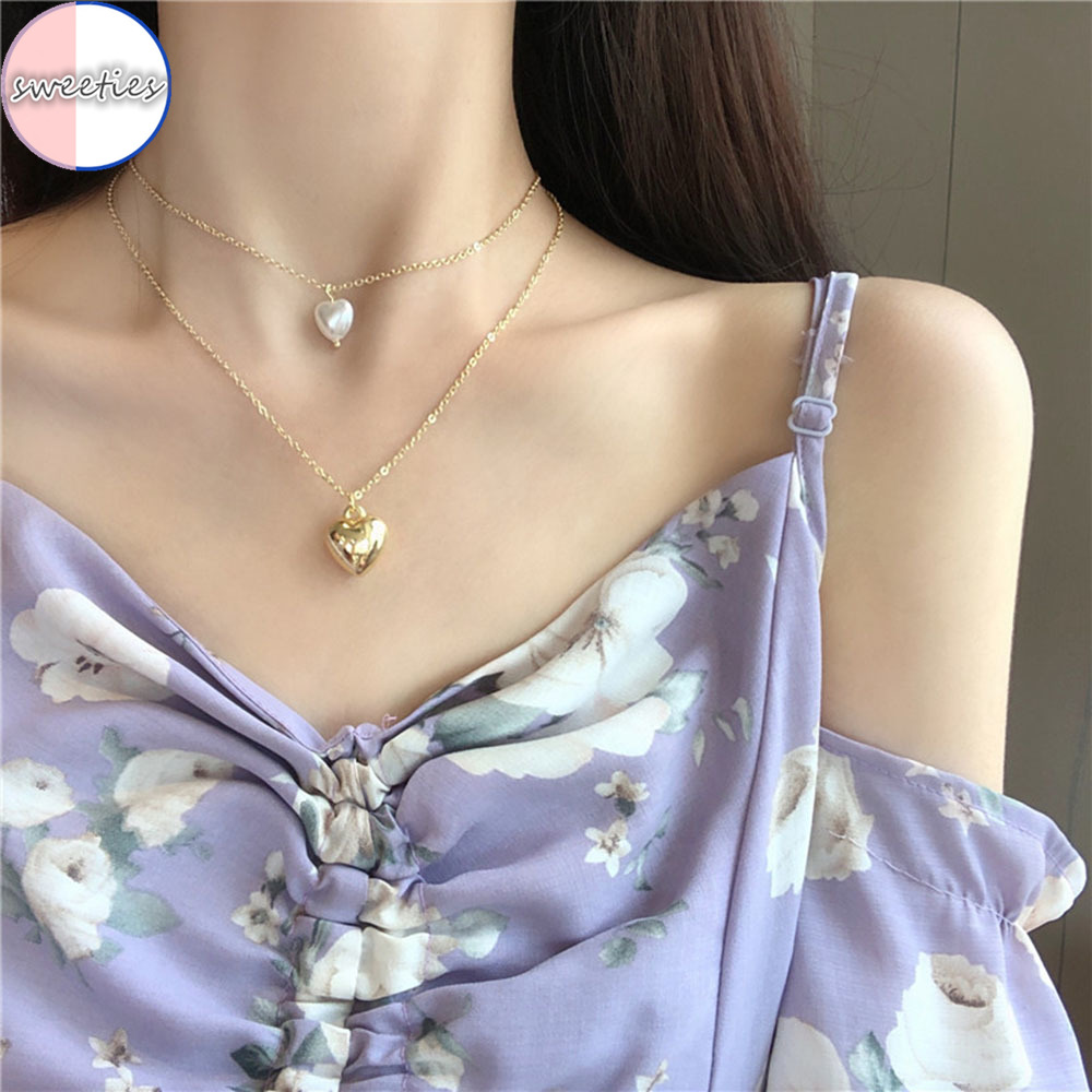 Dây chuyền hợp kim đính ngọc trai đẹp mắt cho nữ