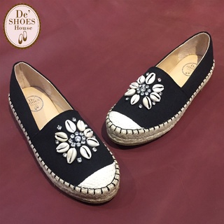 (GIÁ TỐT) Giày Slip On Nữ Ngoại Cỡ Big Size 40 41 Viền Đế Cói Siêu Nhẹ Êm Chân De'shoeshouse Thái Lan
