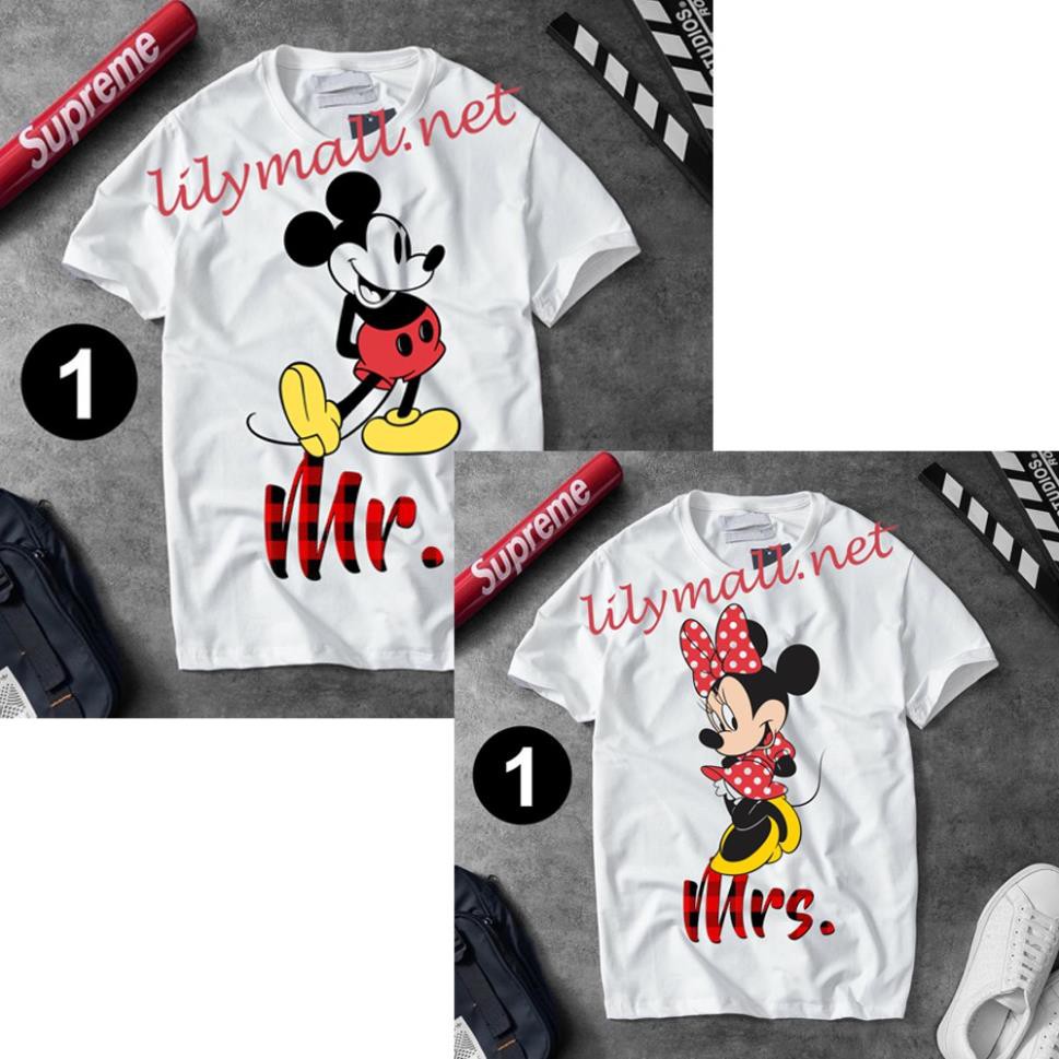 SALE- Áo thun Mickey Valentine - Áo thun Valentine - Áo thun Mickey - Cặp đôi Dễ thương - 07