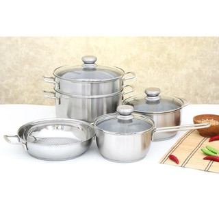BỘ 5 NỒI XỬNG HẤP INOX FIVESTAR 5C - DÙNG ĐƯỢC BẾP TỪ FS08CG1