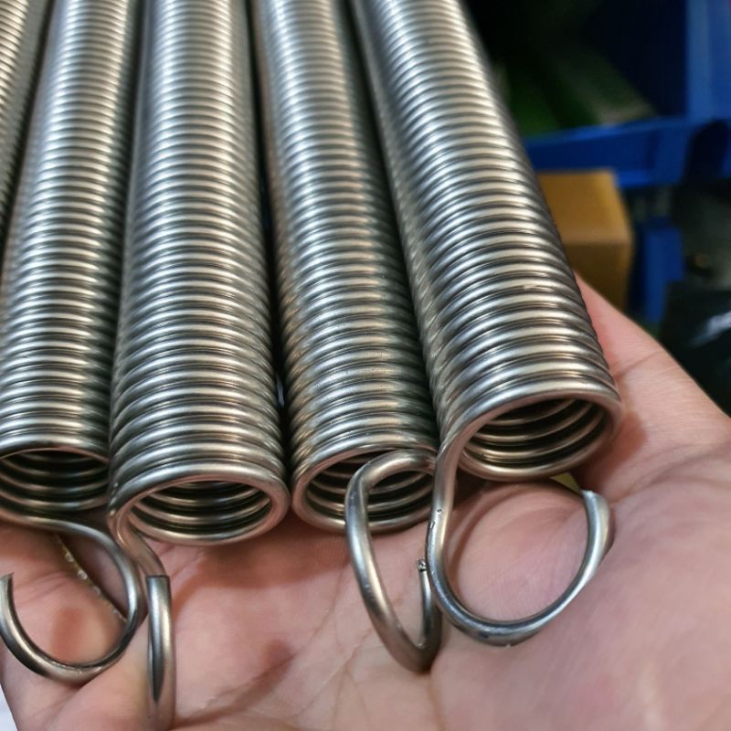 Lò xo kéo inox, phi ngoài 25mm, dây inox 3mm, dài 300mm