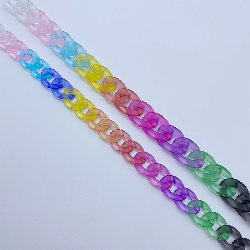 Bộ 10 Phụ Kiện Dây Xích Bằng Nhựa Acrylic Nhiều Màu Sắc Dùng Để Trang Trí Điện Thoại