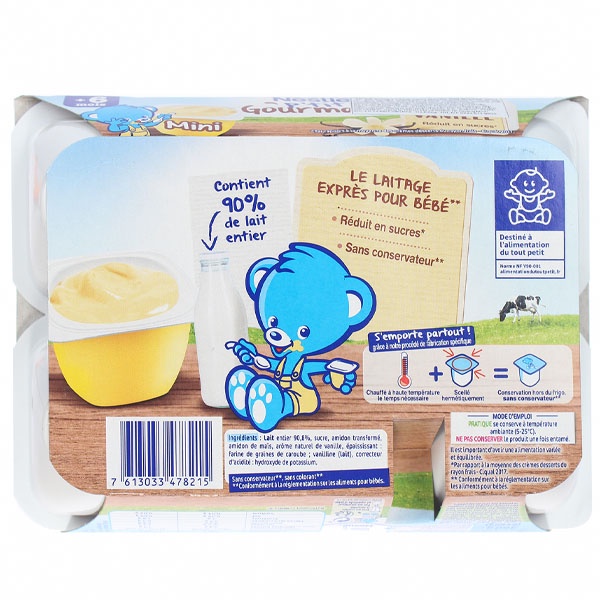 Váng sữa nestle Pháp vị vani 6 hộp x 60g, Váng sữa cho bé bổ sung dinh dưỡng tăng cân tự nhiên