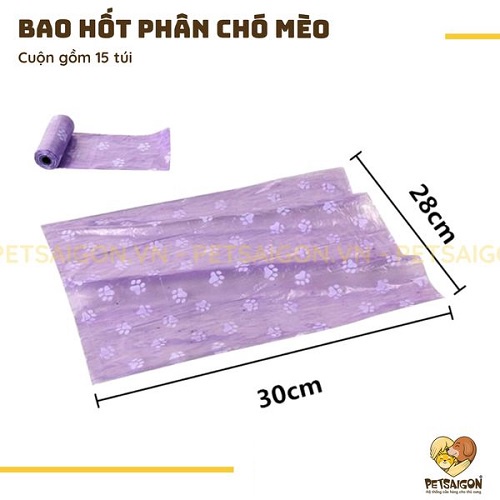 BAO NILON HỐT PHÂN CHO CHÓ MÈO