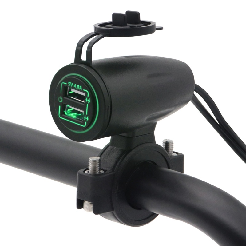 Tẩu Sạc Hai Cổng USB Dài 1 2m Gắn Tay Lái Xe Máy