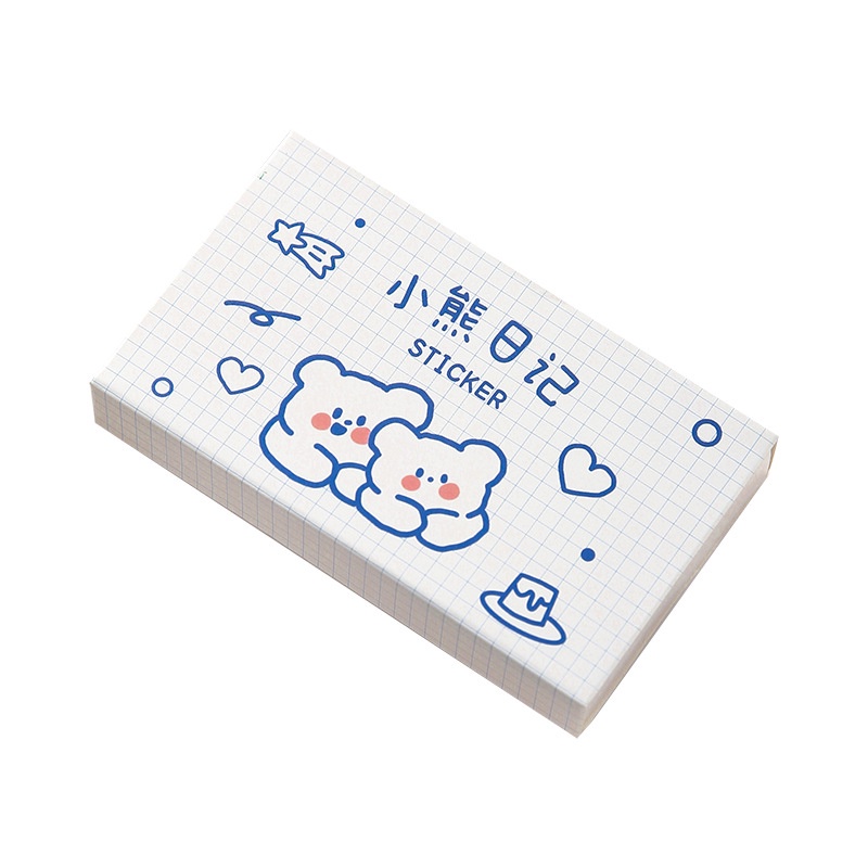 Bộ 40 Miếng Dán PET Hình Gấu Và Thỏ Dễ Thương Trang Trí Sổ Tay DIY