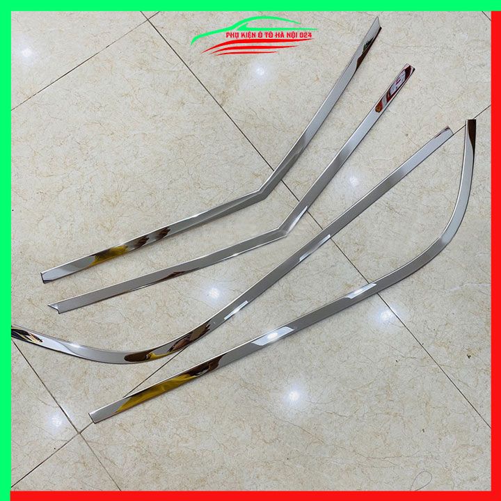 Bộ nẹp viền chân kính cong kínhCreta 2022-2024 Inox sáng bóng chuẩn form xe