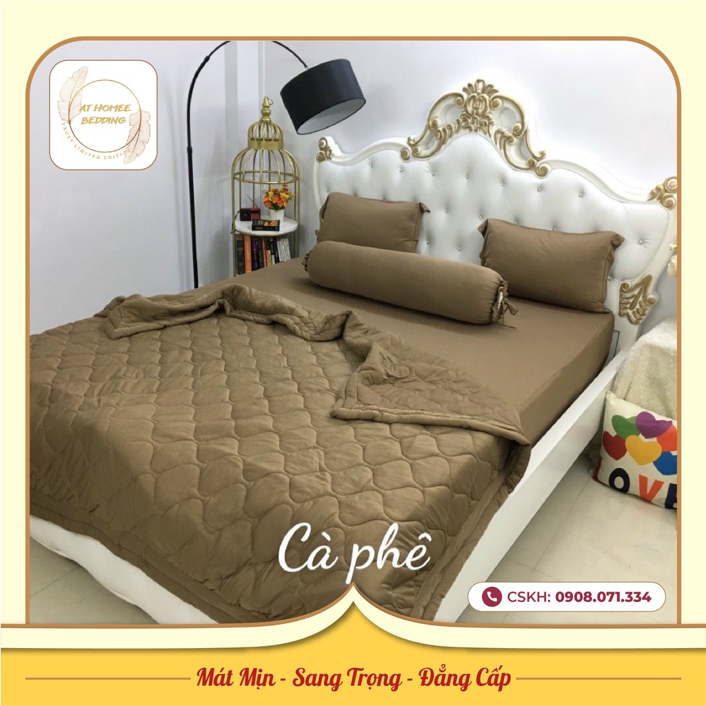 (Rẻ Vô Địch) Ga - Drap Giường Lẻ Thun Mát Lạnh Thương hiệu AT HOME - Màu Nâu Cà Phê