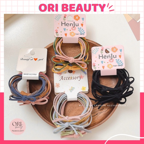 Set Dây Buộc Tóc, Dây Cột Tóc Nhiều Màu Sắc Phong Cách Hàn Quốc Siêu Bền Dành Cho Nữ - Ori Beauty