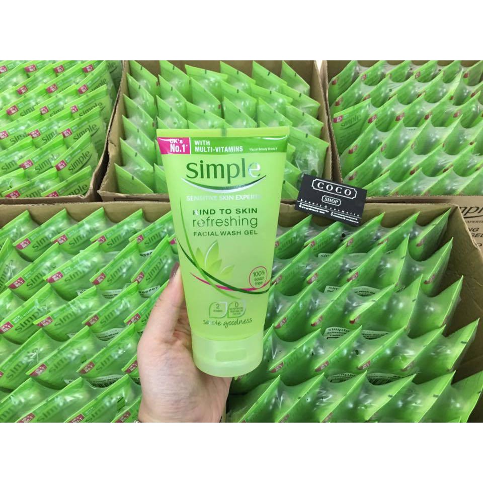 [Mã SKAMSALE8 giảm 10% đơn 200K] Sữa rửa mặt Simple Kind To Skin Refreshing Facial Wash Gel | BigBuy360 - bigbuy360.vn