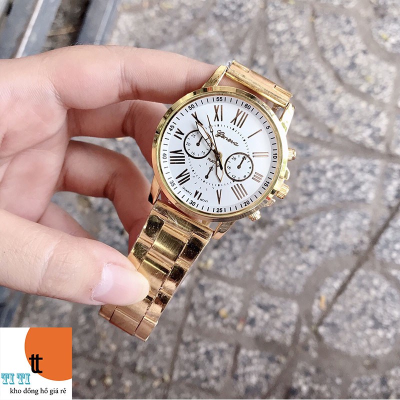 Đồng hồ nam Geneva Dây hợp kim sang trọng.