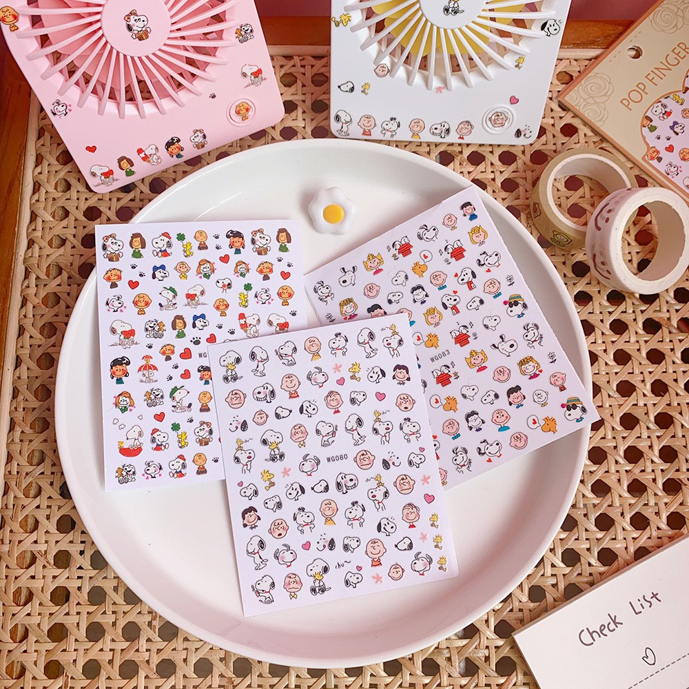 Sticker Nail Mini Đa Năng Dán Trang Trí Sổ, Dán Móng Snoopy Charlie