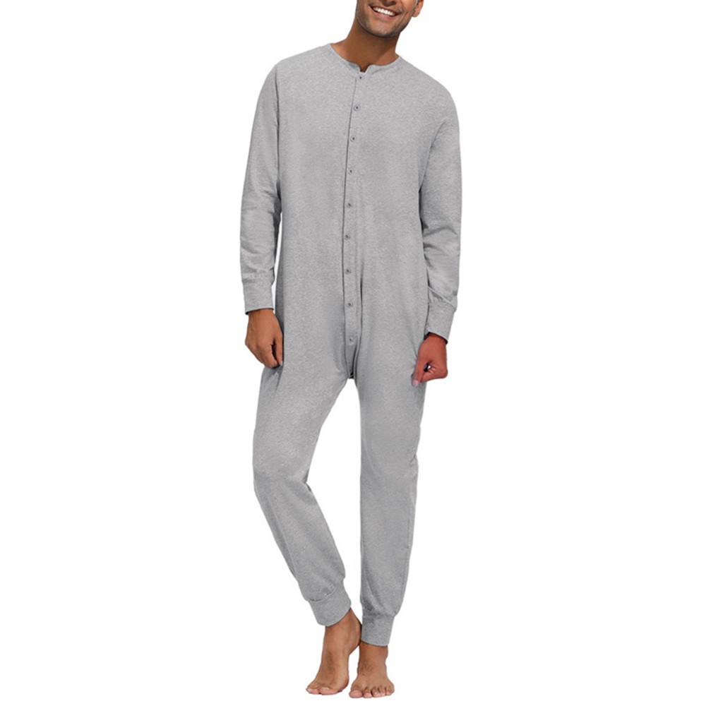 Bộ Áo Liền Quần Incerun Dài Tay Màu Trơn Cho Nam