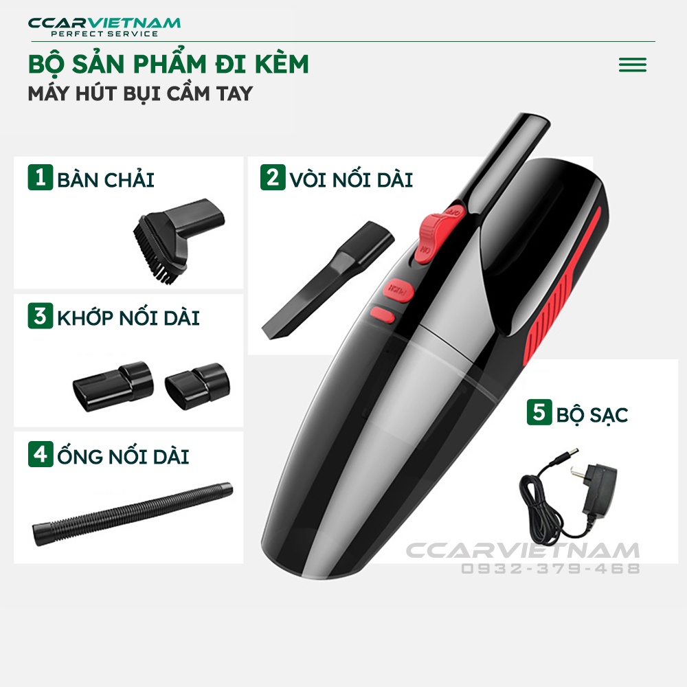 Máy Hút Bụi Ô Tô Cầm Tay Không Dây 120W (Mã Ccar_HB1221) - Bán Tốt Nhất Phân Khúc Máy Hút Bụi Mini Cho Xe Hơi