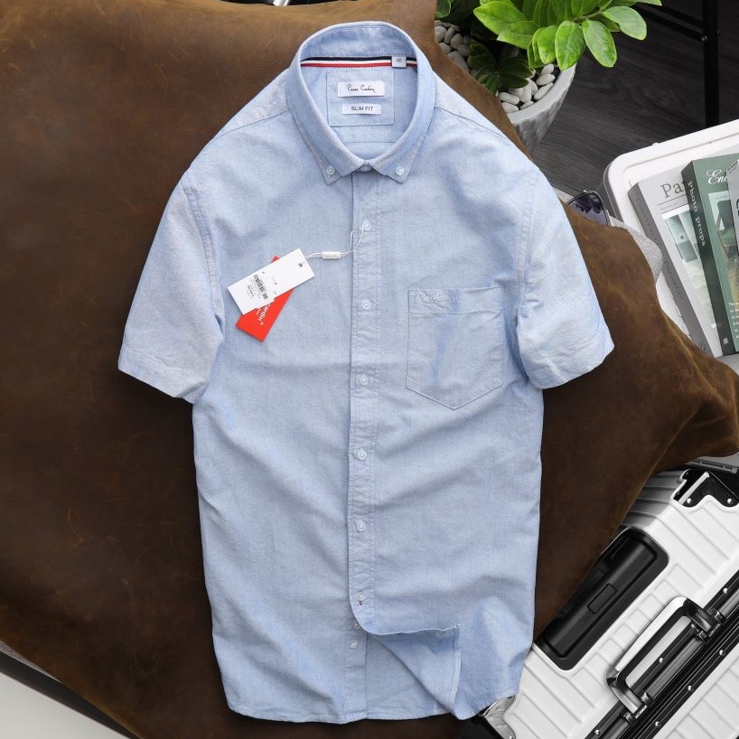 Áo sơ mi nam tay ngắn Piere Cardin AN PHƯỚC CỔ CÀI KHUY công nghệ kháng khuẩn thời trang văn phòng lịch lãm có big size