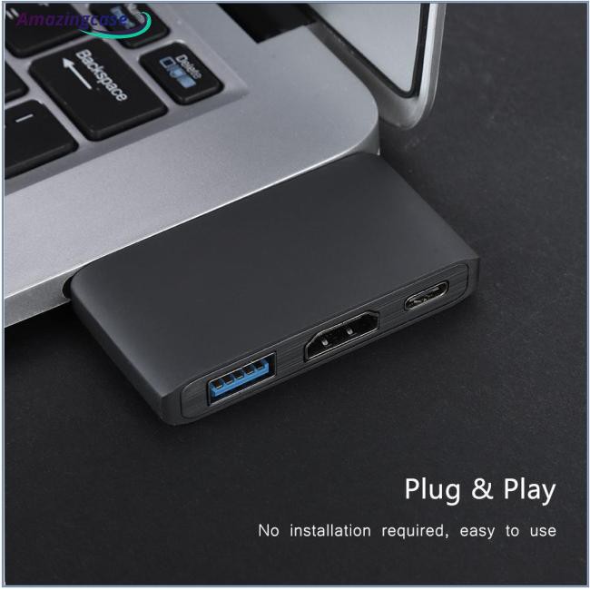 Bộ Hub Chuyển Đổi Usb 3.1 Type C Sang Hdmi Hỗ Trợ Dex Cho Samsung S8 / S9 Pd Với Công Tắc Chuyển Đổi Pro / Nintend 3 Macbook Thunderbolt