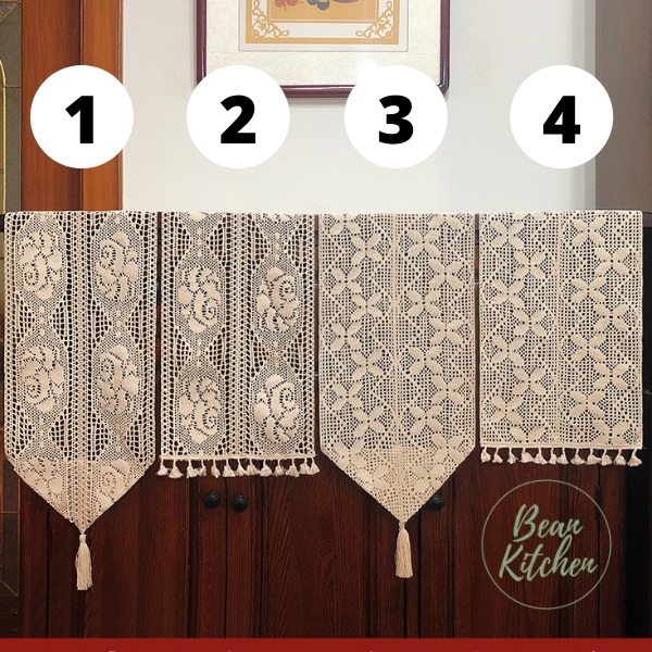 Khăn trải bàn runner ren, vải ren dệt trải bàn ăn, phủ kệ, tủ, bàn đầu giường
