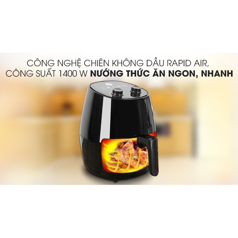 Nồi chiên không dầu 3.5 lít MIshio - thương hiệu Nhật Bản