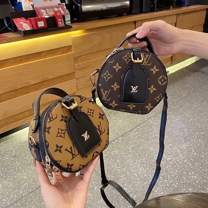 Túi Lv tròn hàng QC sz 14 2 màu siêu xinh (ghi chú màu khi mua)